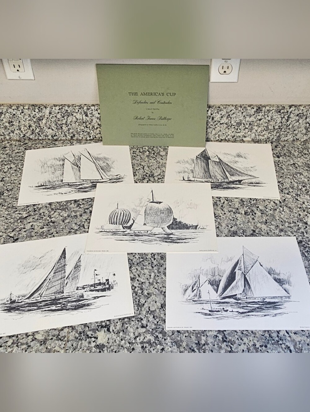 VTG America's Cup Defenders and Contenders 5 Lithograph Prints Robert Pailthorpe